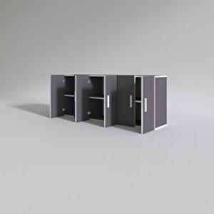 Hazır Mutfak Nonus Gri 060*150*32 Mutfak Banyo Dolabı Kapaklı Raflı