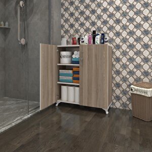 Kenzlife 2 Kapılı Dolap Çilem 088*070*032 Crd Kilitli Ayaklı Banyo Mutfak Ofis Kitaplık Ayakkabılık Kiler