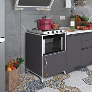 Ocak Dolabı Revbahar Gri 85*60*56 Hazır Mutfak Klasik Set Üstü Ocak Için Arkalıksız