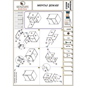 Kenzlife Ocak Dolabı Revbahar Gri 85*60*56 Hazır Mutfak Klasik Set Üstü Ocak Için Arkalıksız