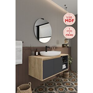 Banyo Gül 100 Cm Demonte Banyo Dolabı Ayna Lavabo 100 cm