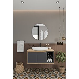 Banyo Gül 100 Cm Demonte Banyo Dolabı Ayna Lavabo 100 cm