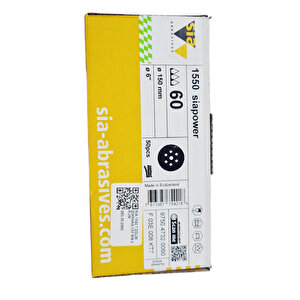 SİA 1550 SİAPOWER ZIMPARA 150 MM 60 KUM | AHŞAP İŞLERİNİZDE MÜKEMMEL SONUÇLAR | 25 ADET