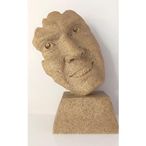 Biblo Gülen Adam Heykeli Hediye Sanat Ev Dekorasyon Ofis Masa Süsü Hediye Dekoratif