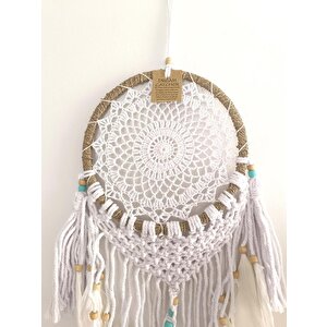 Düş Kapanı Makrome Dreamcatcher Kuş Tüyü Rüya Kapanı Duvar Süsü El Işi