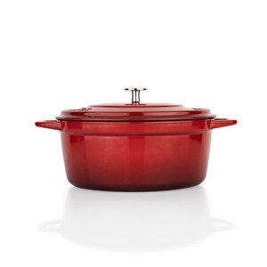 Guss Chef Döküm Derin Tencere 24 cm 2 Parça Kırmızı