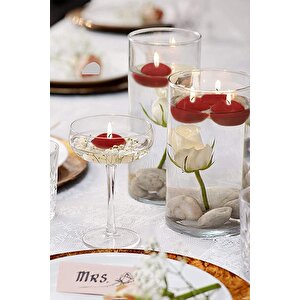 Float | Kırmızı 12 Adet Yüzen Mum | 4 Saat Yanan Tea Light Mum | Kokusuz Terapi Mumu