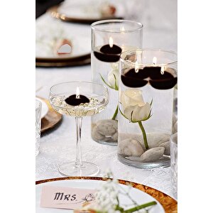 Float | Siyah 12 Adet Yüzen Mum | 4 Saat Yanan Tea Light Mum | Kokusuz Terapi Mumu