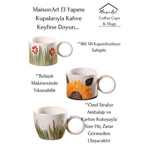 Ivy | El Yapımı Seramik Kupa Fincan Bardak Mug Seramik Double Türk Kahve Fincanı