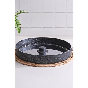 Balık Tavası 34 Cm Kapaklı Tava Granit Bazlama Börek Tavası