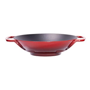 Demirdöküm Wok Tava Kavurma Tavası 35 Cm Kırmızı