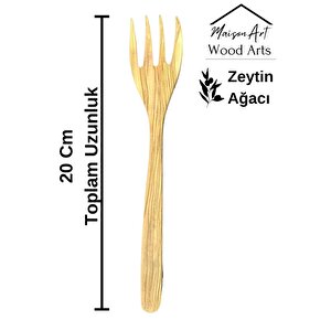 Zeytin Ağacı Çatal Seti | 2li El Yapımı Ahşap Salata Çatalı