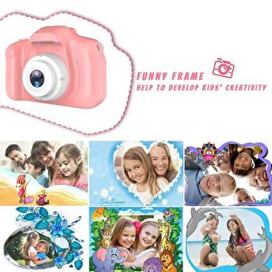 Torima Cmr 7 Pembe Mini 1080p Hd Çocuk Kamera Dijital Fotoğraf Makinesi 2.0 Inç Ekran