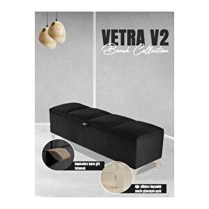 Vetra V2 Sandıklı Puf -  Antrasit Dilimli Model Sandıklı Bench Puf - Sandıklı Yatak Ucu Bankı Antrasit