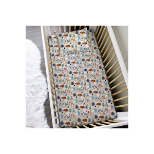 Hayvan Desenli 60x120 Cm Baskılı Bebek Boy Lastikli Çarşaf Seti