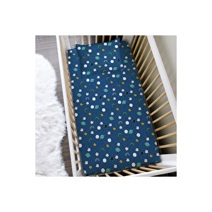 Uzay Temalı 60x120 Cm Baskılı Bebek Boy Lastikli Çarşaf Seti