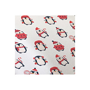 Penguen Desen Baskılı Bebek Boy Lastikli Çarşaf Seti