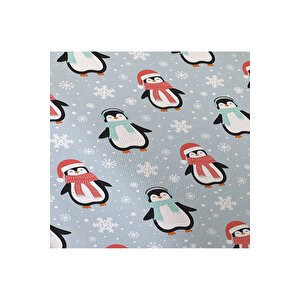 Penguen Desen Baskılı Bebek Boy Lastikli Çarşaf Seti