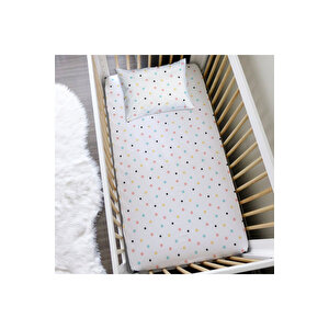 Puantiye Desenli 60x120 Cm Baskılı Bebek Boy Lastikli Çarşaf Seti