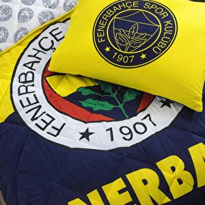 Lisanslı Fenerbahçe Logo Tek Kişilik Yorgan Seti - Kupa Bardak + Yastık Hediyeli Uyku Seti