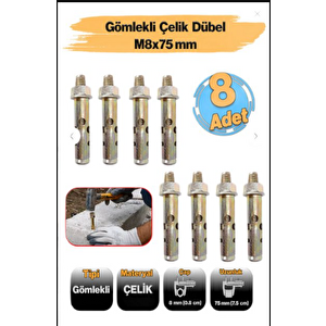 Gömlekli  Çelik  Dubel 10x 70 -  8 Adet