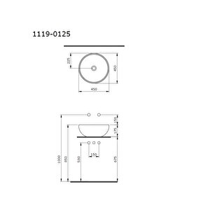 Venezia 1119-019-0125 Çanak Lavabo Parlak Kırmızı 45 Cm