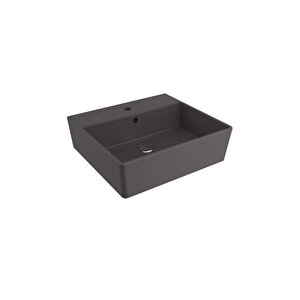 Milano 1216-020-0126 Batarya Banklı Lavabo 50 Cm Mat Antrasit