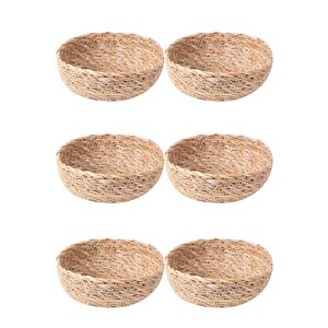 6’lı Hasır Mini Çerezlik Ve Kase Sunum Seti 15 Cm - Cl-13029 C1-1-121