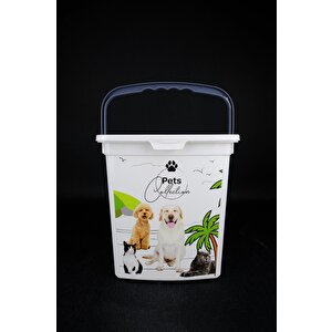 Köpek Maması Saklama Kabı Düzenleyici 6 Lt Beyaz Desen-2 – Çan 2354 C320.037