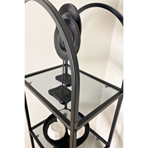 Dekoprati̇k - Mona Si̇yah Ki̇taplik 40cm Füme Cam