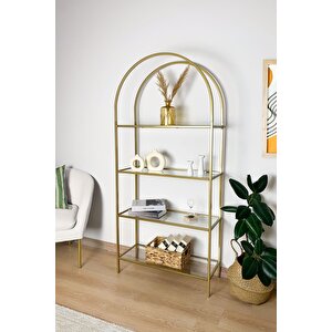 Dekoprati̇k - Mona Gold Ki̇taplik Şeffaf Cam