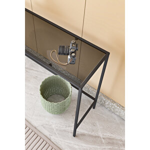 Dekoprati̇k - Canvas Metal Dresuar Si̇yah Füme Camli