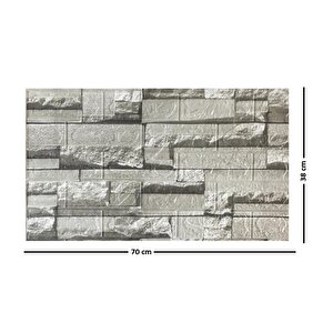 70x38cm (0,26 M2)kendinden Yapışkanlı 3 Boyutlu Yığma Tuğla Gri Duvar Kağıdı Paneli Nw115