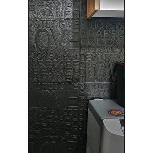 70x70cm(0,49m2)mutfak Salon Kahve Köşesi Home Yapışkanlı Siyah Love Yazılı Duvar Kağıdı Paneli Nw145
