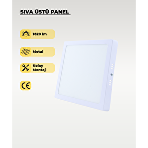 18w Sıva Üstü Kare Led Panel 3200K Sarı Işık