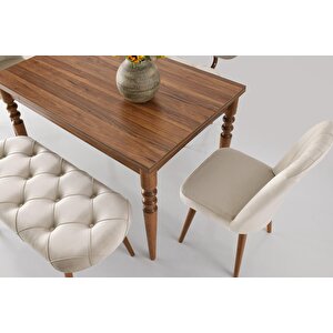 Didim Banklı Açılır Mutfak Masa Sandalye Takımı 80x120