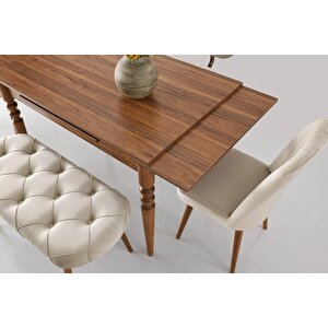 Didim Banklı Açılır Mutfak Masa Sandalye Takımı 80x120