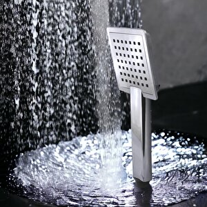 Duş Seti Fişkiye Spiral Banyo Duş Başlığı Set Fiskiyesi Telefonu Kare Klasik Başlık Fiskiye Metal Hortum