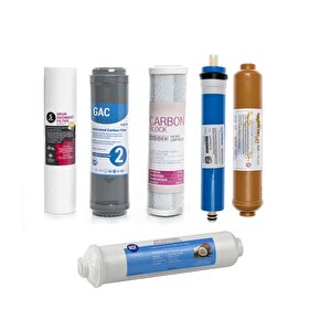 Açık Kasa Su Arıtma Için Uyumlu 6lı Filtre Seti Vontron Membranlı