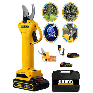 Eisenn Yellow Budama Kesme Makası Yeni Nesil Kömürsüz Motor Çift Akülü Taşıma Çantalı