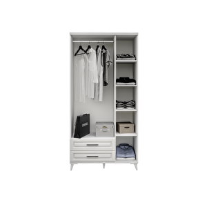 Guneystore Gözde Aynalı, 3 Kapaklı Komple Mdf Beyaz Gardırop