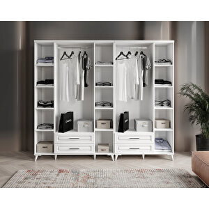 Komple Mdf Gözde 7 Kapaklı Beyaz Gardırop