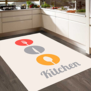 Dekoratif Mutfak Halısı, Figürlü Mutfak Halısı , Mutfak Halısı, Yıkanabilir Halı, Leke Tutmaz 80x250 cm