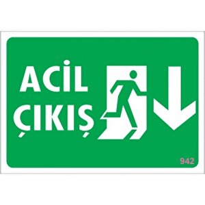 Pvc Levha Quot;acil Çıkışquot; 17,5*25 Cm