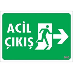 Pvc Levha Quot;acil Çıkışquot; 17,5*25 Cm