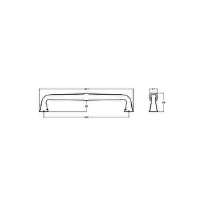 Altın 30 Cm Çekme/sürgü Kol - Pph9555 0300 Gl