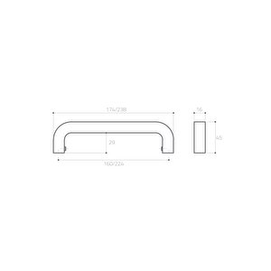 Siyah 23 Cm Çekme/sürgü Kol - Pph9505 0224 Al6