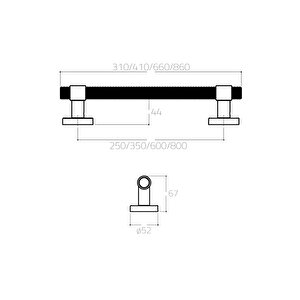 Füme 25 Cm Çekme/sürgü Kol - Pph9630 0250 Bbn-bbn-bbn