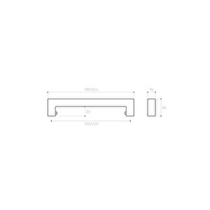 Krom 23 Cm Çekme/sürgü Kol - Pph9500 0229 Cr