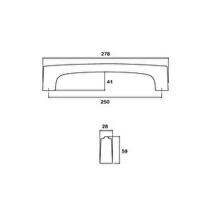 Krom 25 Cm Çekme/sürgü Kol - Pph9580 0250 Cr